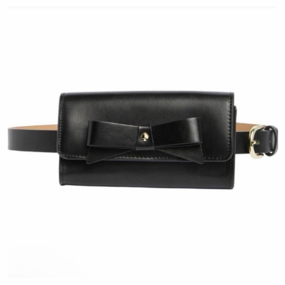 Kate Spade Black Leather Bow Belt Bag